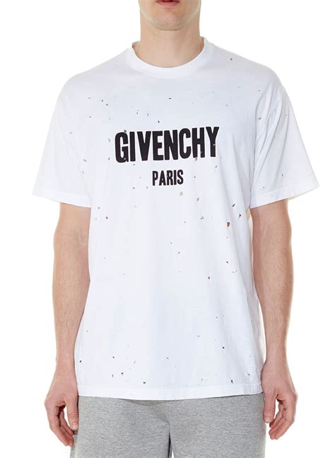 givenchy paris t shirt mens|givenchy t shirt with holes.